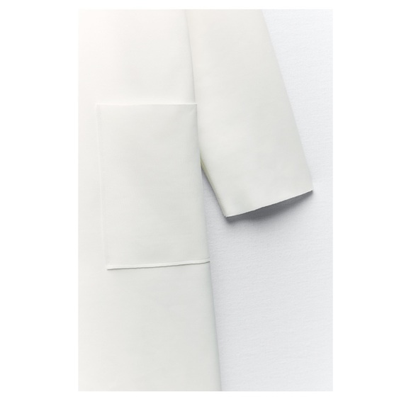 NWT ZARA oversized white midi dress with front pockets and long sleeves - Picture 7 of 11